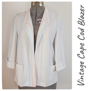 Vintage 1980’s Cape Cod Match Mates pastel striped blazer